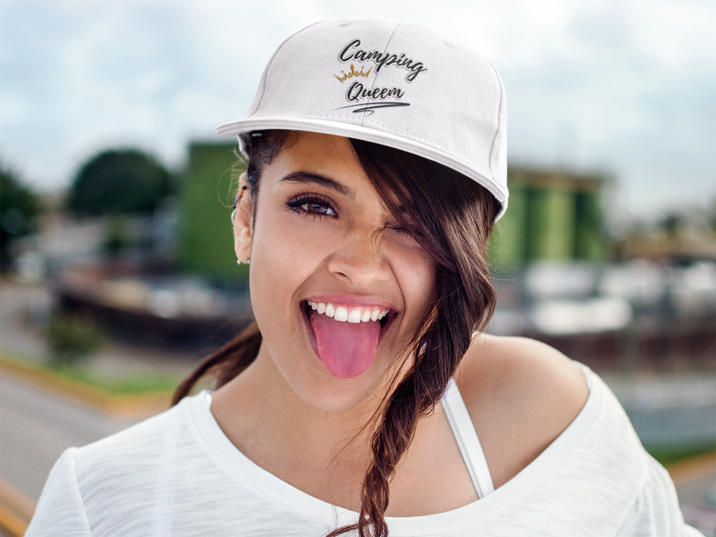 Camping Queen Snapback Trucker Cap – Adventure in Style!